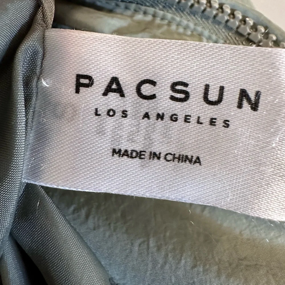 PacSun Olive Green Puffer Jacket Size Small Lightweight Quilted Zip Front Coat - Picture 7 of 9